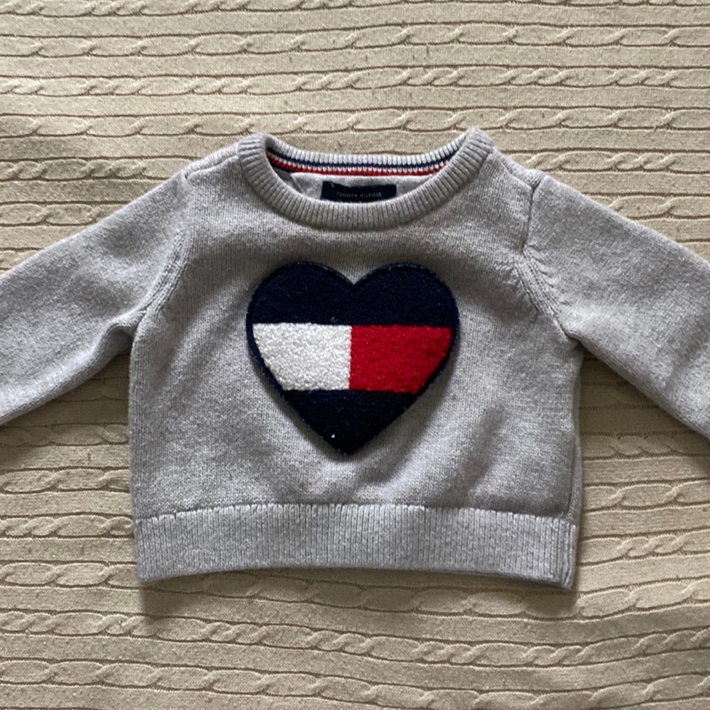 Gray Tommy Hilfiger baby sweater 3-6 mnt size